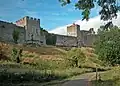 The castle, pictured from the footpath through the Dell, part of the Wye Valley Walk