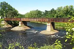 Confluence of Ware and Quaboag rivers forming the Chicopee River