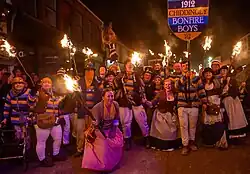 Members of the society attending Battle bonfire in 2024