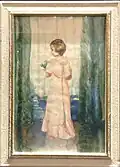 Young girl in pink party gown, n.d.