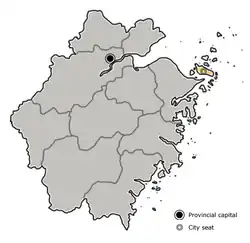 Location in Zhejiang