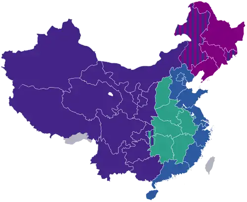 Central China in green
