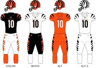 Cincinnati Bengals uniforms