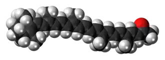 Space-filling model of the citranaxanthin molecule