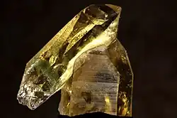 Twinned natural citrine crystals from Russia