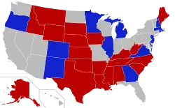 Class 2 US Senators by State & Party