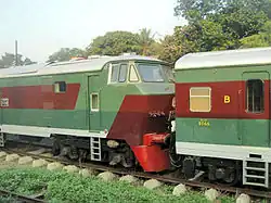 Class S5 engine 720 attached to a S5 carriage at the Hydraulic Locomotive Shed, depot for S5s