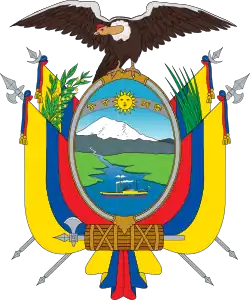 The coat of arms of Ecuador.