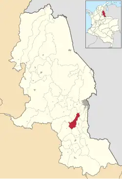 Location of the municipality and town of Bochalema in the Norte de Santander Department of Colombia.
