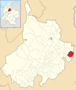 Location of the municipality and town of Carcasí in the Santander Department of Colombia
