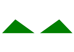Two identical green triangles with the text "Image A" under them, all on a white background