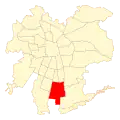 Map of La Pintana commune within Greater Santiago