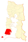 Location of the Quellón commune in Los Lagos Region