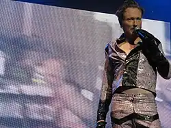 Conan O'Brien performing on stage