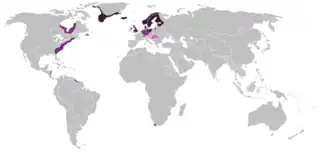 Countries by percentage of Protestants in 1710.