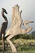 Crane Sculpture at the entrance of the park