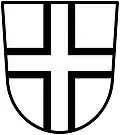 Argent a cross voided sable
