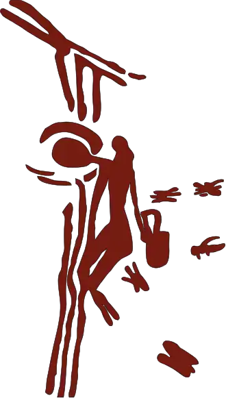 A honey hunter in a cave painting at Cuevas de la Araña, Spain, c. 8,000–6,000 BC