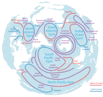 Map of gyres centered near the south pole (click to enlarge)