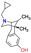 Chemical structure of cyclazocine.