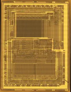 Die shot of an Intel D8742 Microcontroller.