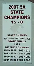 Wildcat Stadium - championship plaque