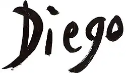 1965–1985: Naffouj Galerie, Landstuhl, Germany made a 5-year agreement under which the "Diego" signature came into prominence on his art. He was advertised as "Antonio Diego", dropping the Voci name. After the Naffouj agreements expired, the "Diego" signature continued to adorn the majority of works for the remaining 15 years of Diego's life.