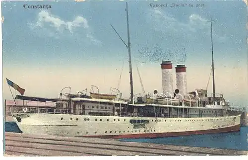 The passenger ship Dacia built in 1908 at Saint-Nazaire, France