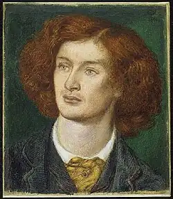 Portrait in watercolor and chalk by Dante Gabriel Rossetti, 1861