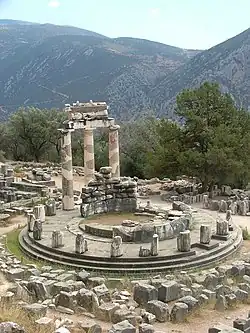 Tholos of the Sanctuary of Athena Pronaia, Delphi, Greece, 380–360 BC, by Theodoros of Phocaea[51]