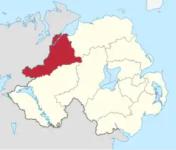 Derry and Strabane shown within Northern&nbsp;Ireland