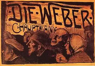 Poster for the play Die Weber by Gerhart Hauptmann (1897)