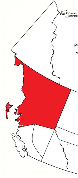 Location of the diocese within the Ecclesiastical Province of British Columbia and Yukon.