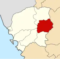 Location of Cáceres del Perú in the Santa province