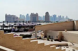 The Katara Cultural Village is designed to be a hub of human interaction connecting theatre, literature, music, visual art, conventions and exhibitions in a planned development on the waterfront.[281]