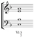 Dominant thirteenth: four-voice version. "This disposition is typical."[19] Playⓘ