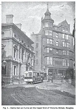 A cable car on Victoria Street in Douglas, Isle of Man, 1896