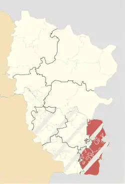 Location of Dovzhansk Raion