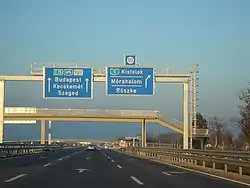 The E&nbsp;75 in Röszke, Hungarian border with Serbia