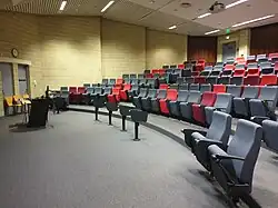 This is an image of one of several lecture theatres in Building 7 on campus.