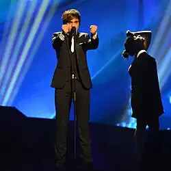 Roberto Bellarosa performing "Love Kills" in Malmö (2013)