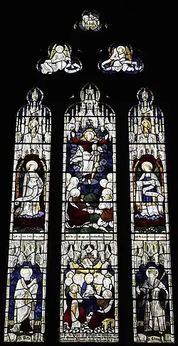 East window in memory of Lord Edward Cavendish. By Burlison and Grylls dating from 1892.