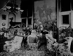 An interior view of the castle, circa 1860