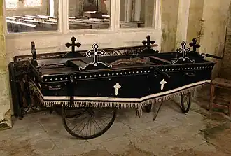 Hand-drawn hearse (church of Arc-en-Barrois, France)