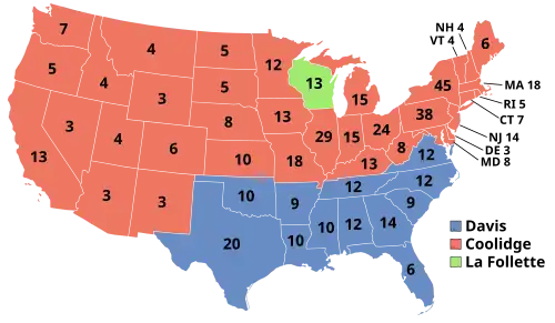 Electoral map, 1924 election