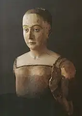 The funeral effigy of Elizabeth of York, mother of King Henry VIII, wax, 1503, Westminster Abbey