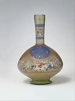 Enamelled and gilded bottle, 17 1/8 in. (43.5&nbsp;cm) high, Egypt or Syria, late 13th century