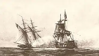 Image 17USS Enterprise of the Mediterranean Squadron capturing Tripolitan Corsair during the First Barbary War, 1801 (from History of Libya)