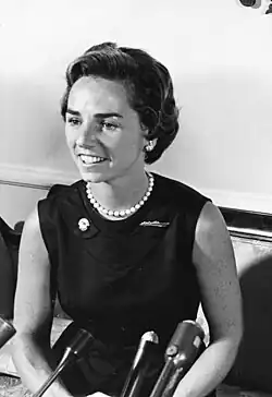 Black and white photo of Ethel Kennedy
