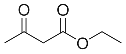 Skeletal formula of ethyl acetoacetate